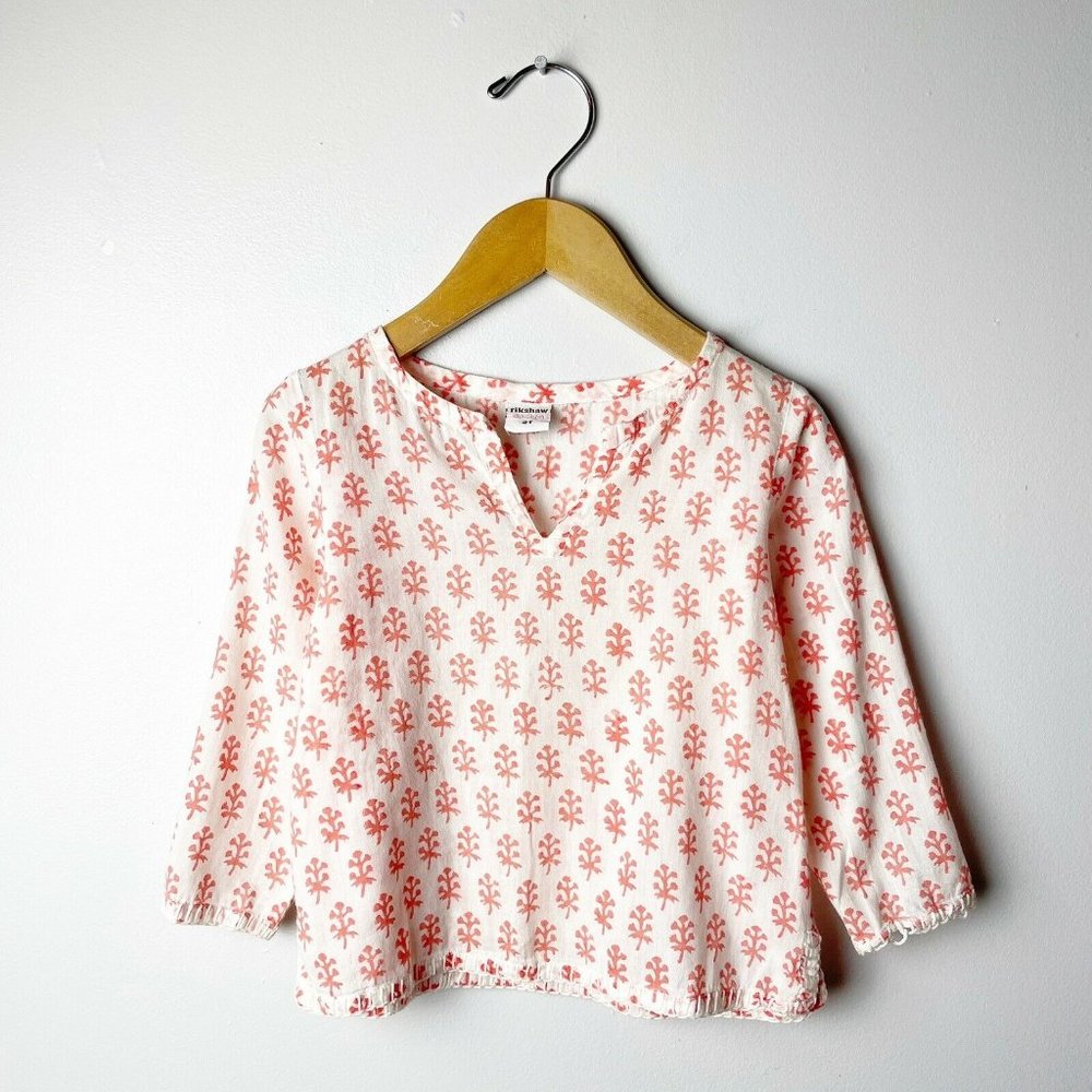 RIKSHAW DESIGN Girls 2T Coral Print Swim Beach Cover Up Tunic Top